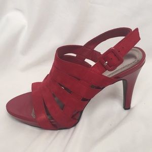 Deep Red High Heels Sandals Size 7.5